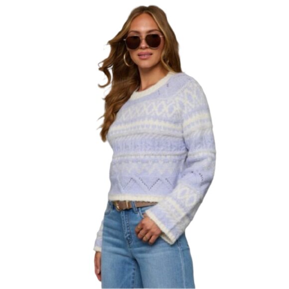 Lush Lilac Fair Isle Crop Sweater – Size XL – NWT - Picture 1 of 4